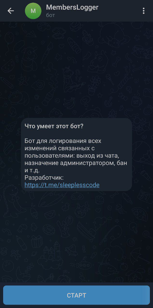 Пустой чат с ботом
